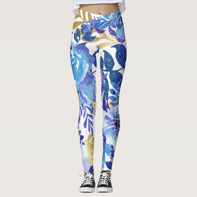 Leggings aus Blauer und Gold (Vorderseite)