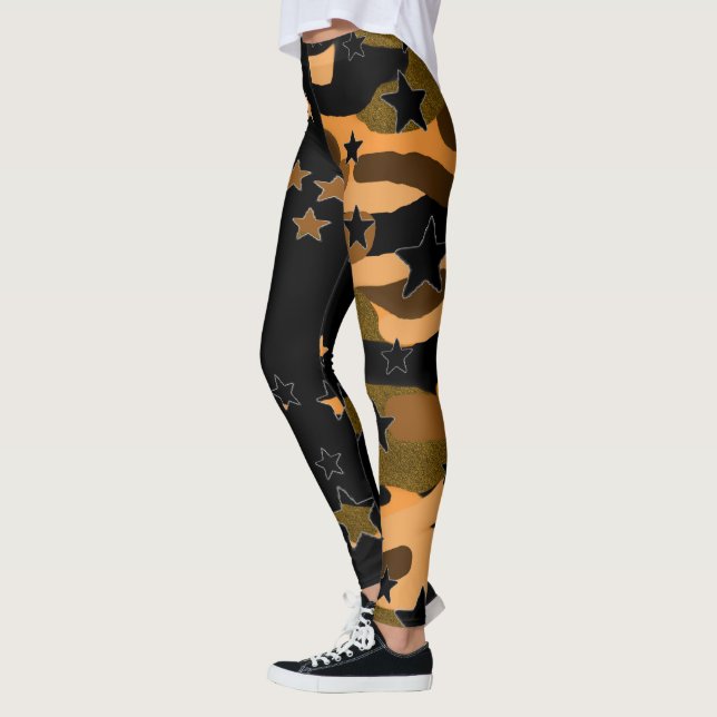 Leggings aus Camouflage und Schwarz (Links)