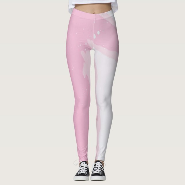 Leggings aus farbenfrohem Marmor (Vorderseite)