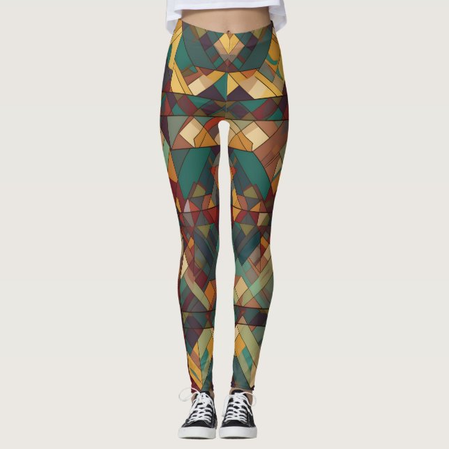Leggings aus geometrischem Buntglas (Vorderseite)