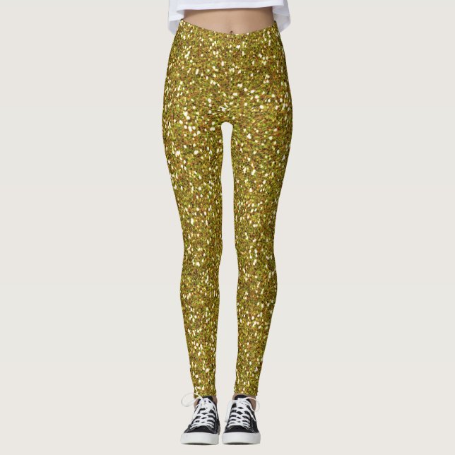 Leggings aus Gold Glitzer (Vorderseite)