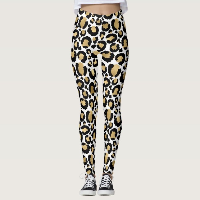 Leggings aus Gold, Weiß und Schwarz (Vorderseite)