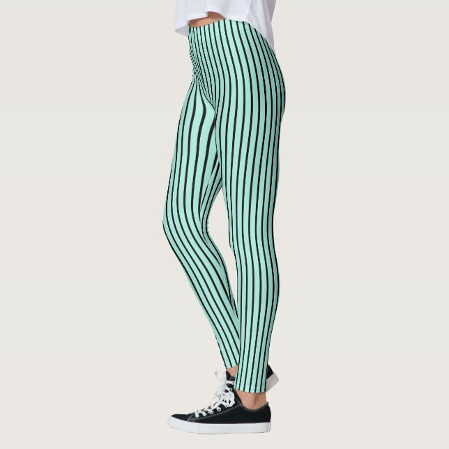 Leggings aus grün und schwarz Streifen (Links)