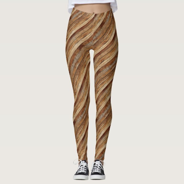 Leggings aus Holztextur (Vorderseite)