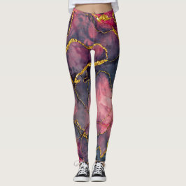 Leggings aus niedlich rosa Marmor
