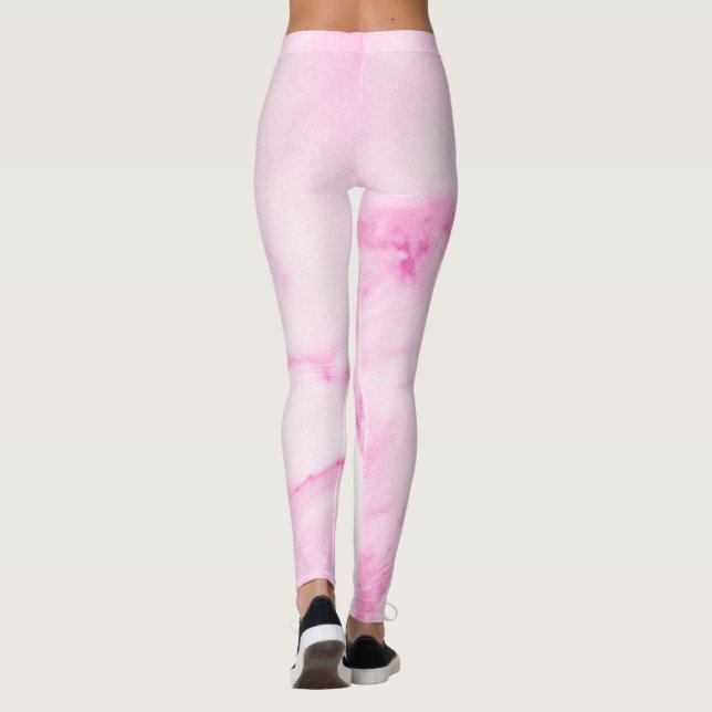 Leggings aus rosa Marmor (Rückseite)