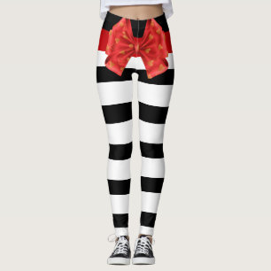 Leggings aus schwarzem und weißem Streifen