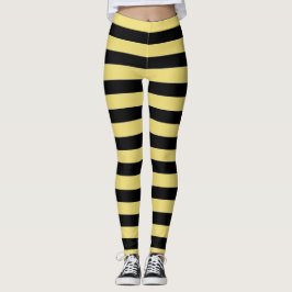 Leggings aus schwarzen und gelben Streifen