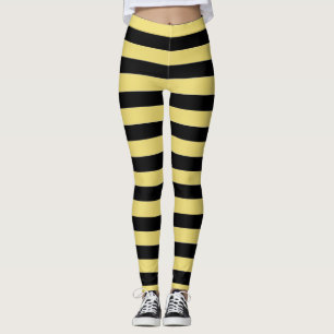 Leggings aus schwarzen und gelben Streifen