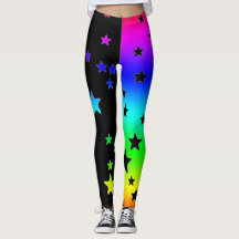 Leggings aus schwarzen und Regenbogenfarben