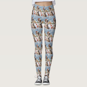 Leggings Australian Shepherd Winter Wonderland Noël