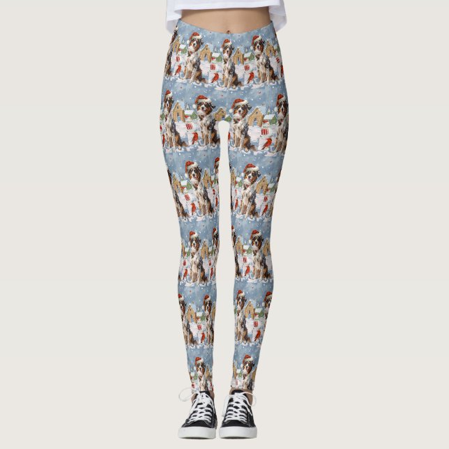Leggings Australian Shepherd Winter Wonderland Noël (Devant)