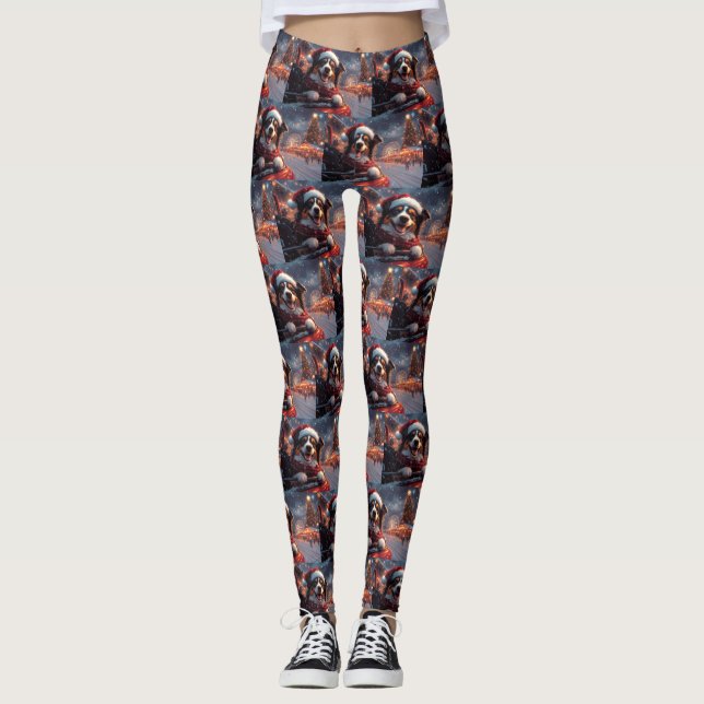 Leggings Australie Kelpie Dog Roller Dessous de verre Noël (Devant)