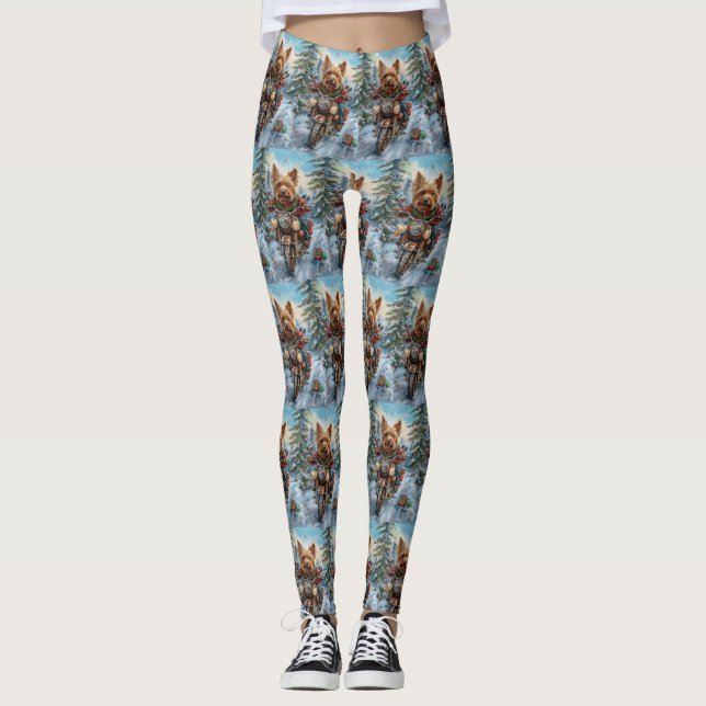 Leggings Australie Terrier équitation moto Noël (Devant)