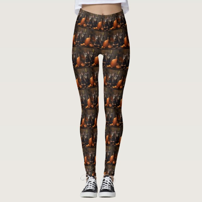 Leggings Australien Kelpie Puppy Citrouille de plaisir d'au (Devant)