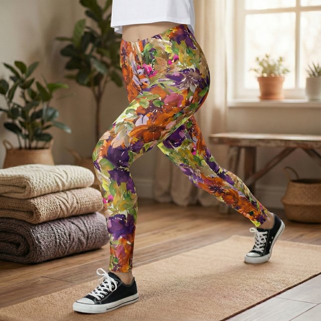 Leggings Automne Coloré Automne automne motif floral (Créateur téléchargé)