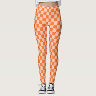 Leggings Automne Rétro Automne Orange Tartan Plaid
