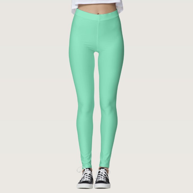 Leggings Automne Trend Color Minty Green Solid (Devant)