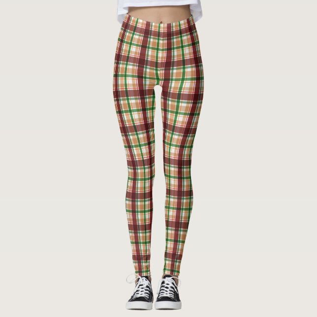 Leggings Autumn Plaid Pattern  (Devant)