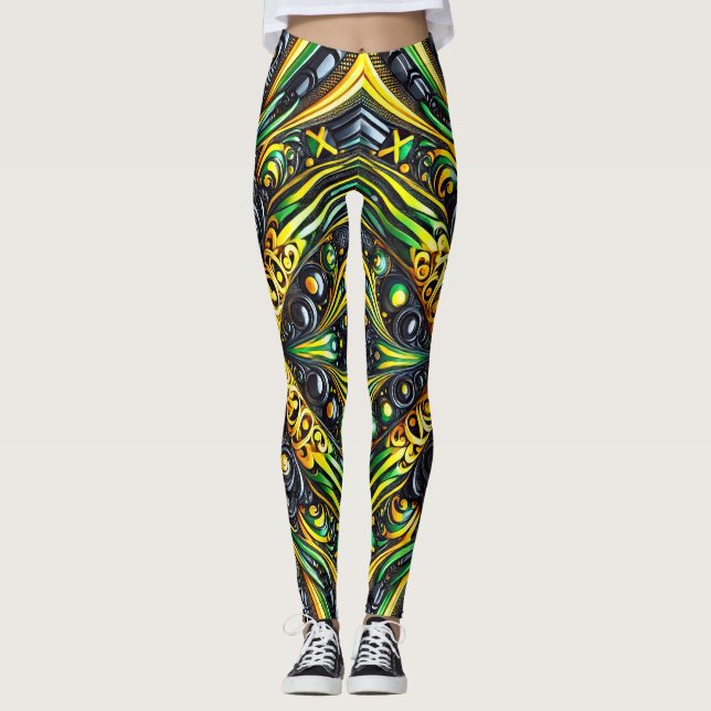 Leggings aux couleurs jamaïcaines (Devant)