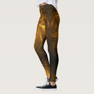 Leggings avec des motifs abstraits dorés et bruns