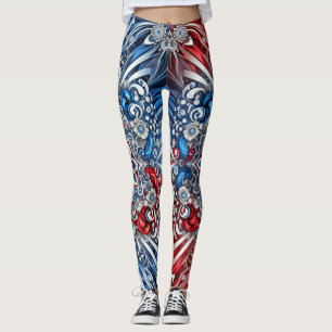 Leggings avec design de couleurs françaises