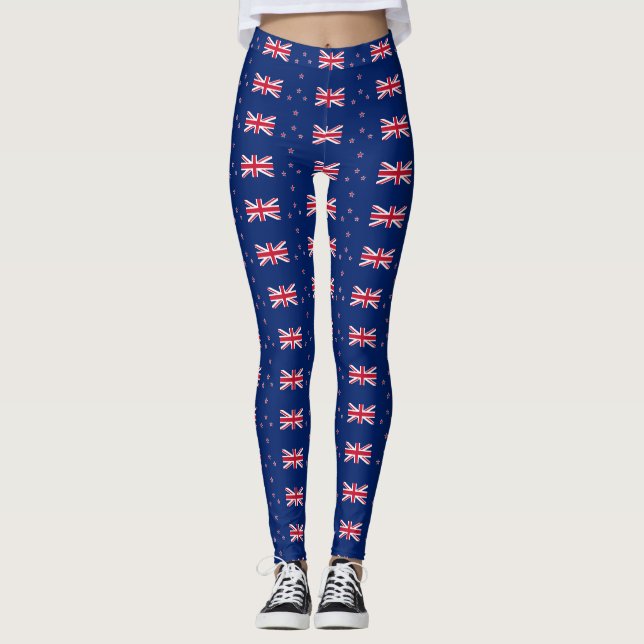 Leggings avec drapeau de la Nouvelle-Zélande (Devant)