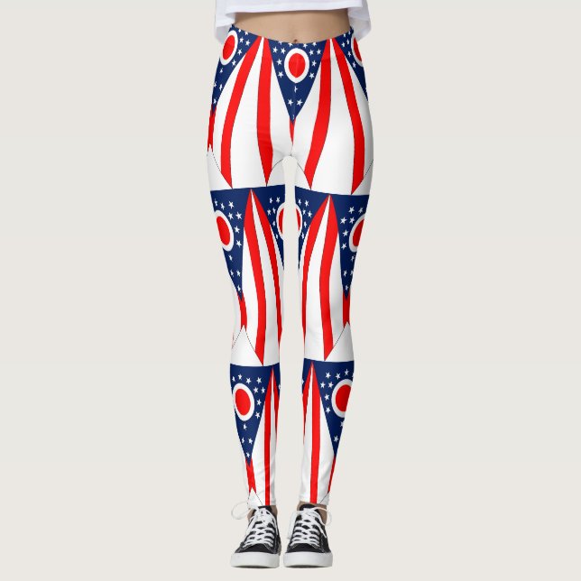 Leggings avec drapeau de l'Etat de l'Ohio, USA (Devant)