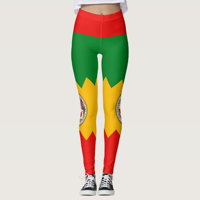 Leggings avec drapeau de Los Angeles City, USA (Devant)