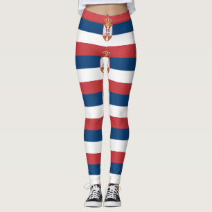 Leggings avec drapeau de Serbie