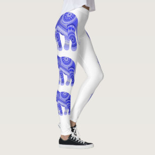 Leggings avec éléphant bleu