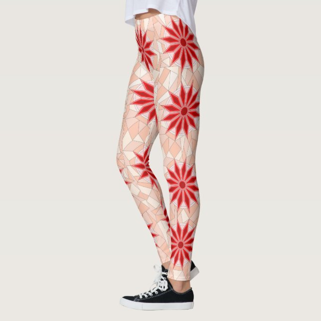 Leggings avec l'art chaud rouge (Gauche)