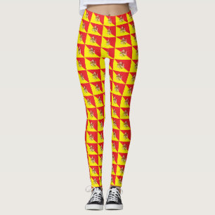 Leggings avec le drapeau de la Sicile, Italie
