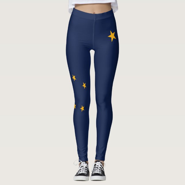 Leggings avec le drapeau de l'Alaska, États-Unis (Devant)