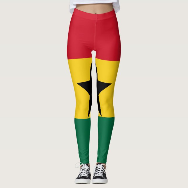 Leggings avec le drapeau du Ghana (Devant)