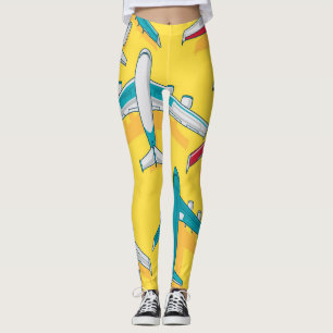 Leggings Avions colorés Ciel : Aéronefs Vintages