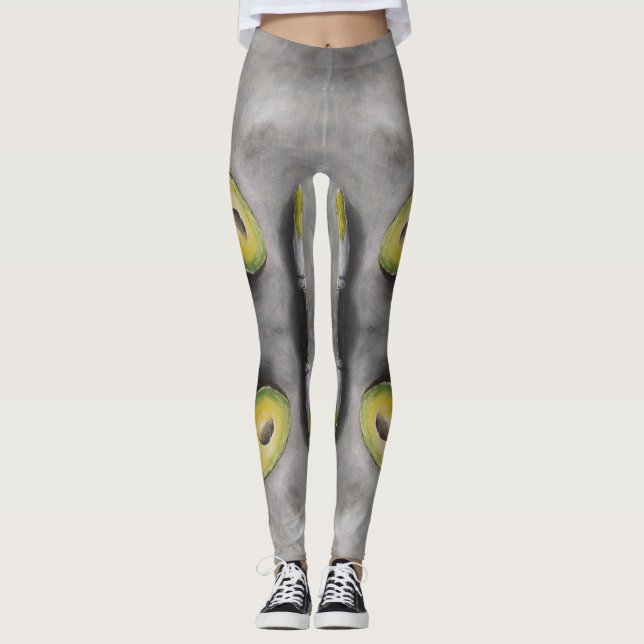Leggings Avocado Art Modern Still Life Petit déjeuner Gras (Devant)