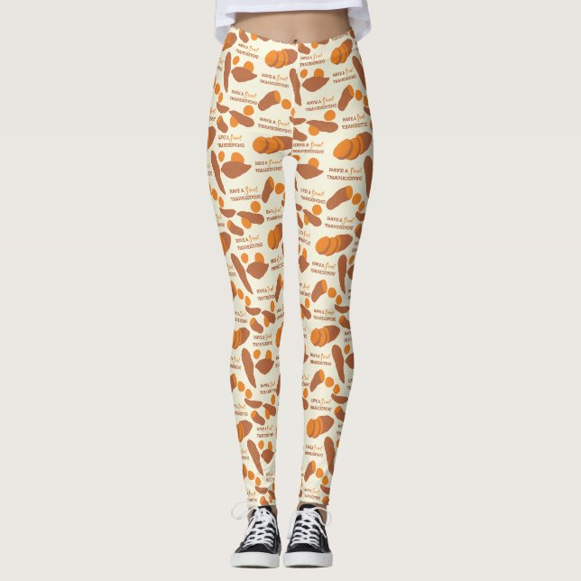 Leggings Avoir une douce Thanksgiving de pomme de terre dou (Devant)