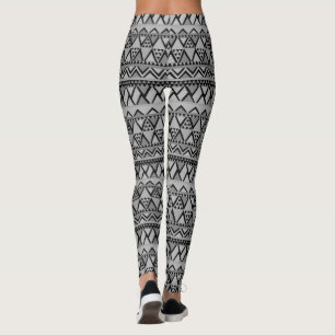 Leggings Awesome Tendance gris tribal Motif géométrique
