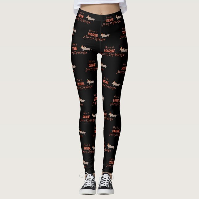 Leggings Ayez un Doggone Joyeux Motif de Noël (Devant)