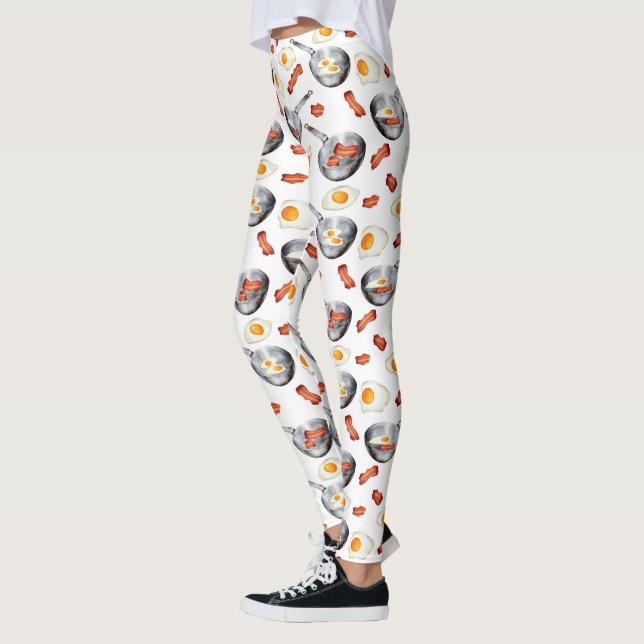 Leggings Bacon & Oeufs Petit déjeuner Motif alimentaire (Gauche)