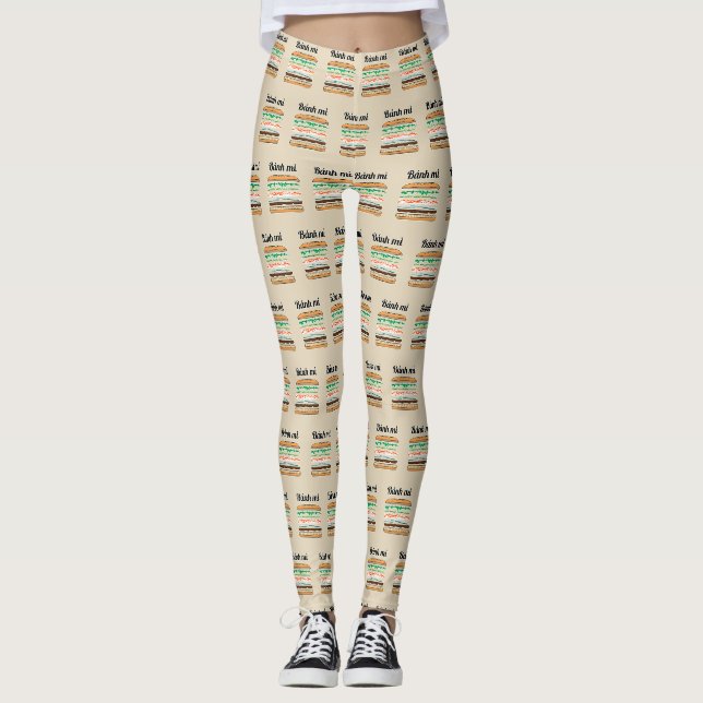 Leggings Baguette vietnamienne de pain français de sandwich (Devant)