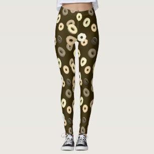 Leggings Bains de vanille au chocolat brun motif élégant