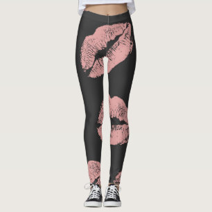 Leggings Baisers aux lèvres roses, motif de la Saint Valent