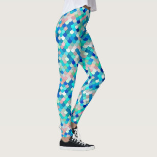 Leggings Balances de sirène, Aqua, Shell Pink et Cobalt