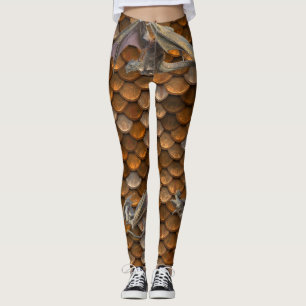 Leggings Balances en bronze métallique