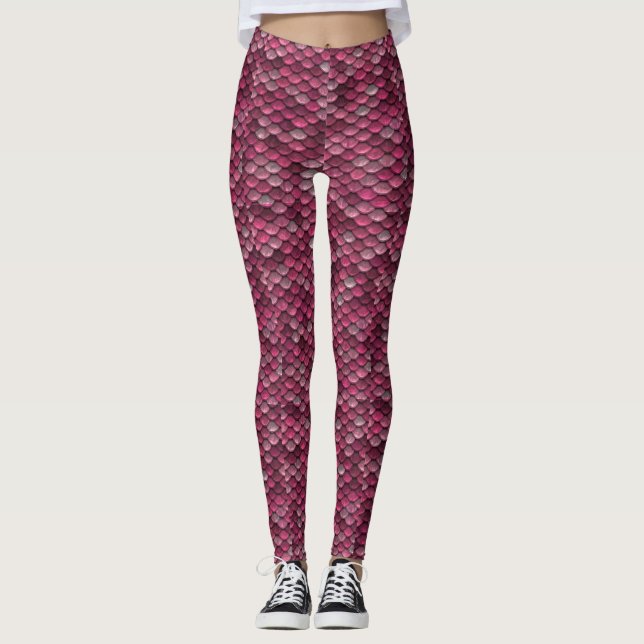 Leggings Balances métalliques roses Abstraites (Devant)