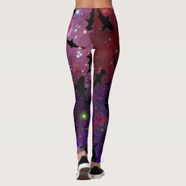 Leggings Baleine de requin-requin ombragé sur galaxie incli (Dos)