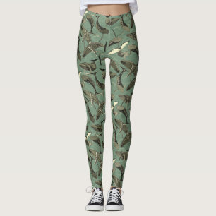 Leggings baleines et vagues aqua