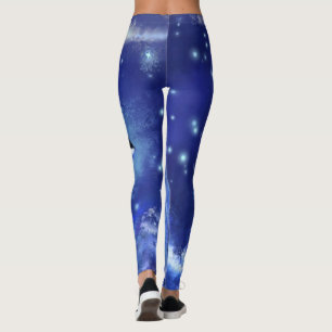 Leggings Baleines tueuses en Pleine lune - Dessin artistiqu